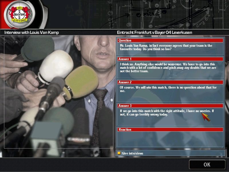 Total club manager 2004 screenshot 4 for Xbox